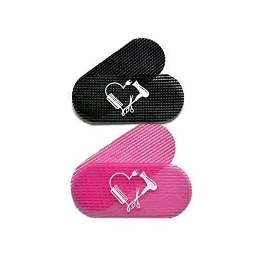HAIR GRIPPERS ® 2 COLORS BUNDLE PACK 4 PCS for Men and Women - Salon and Barber, Hair Clips for Styling, Hair holder Grips (Pink/Black).