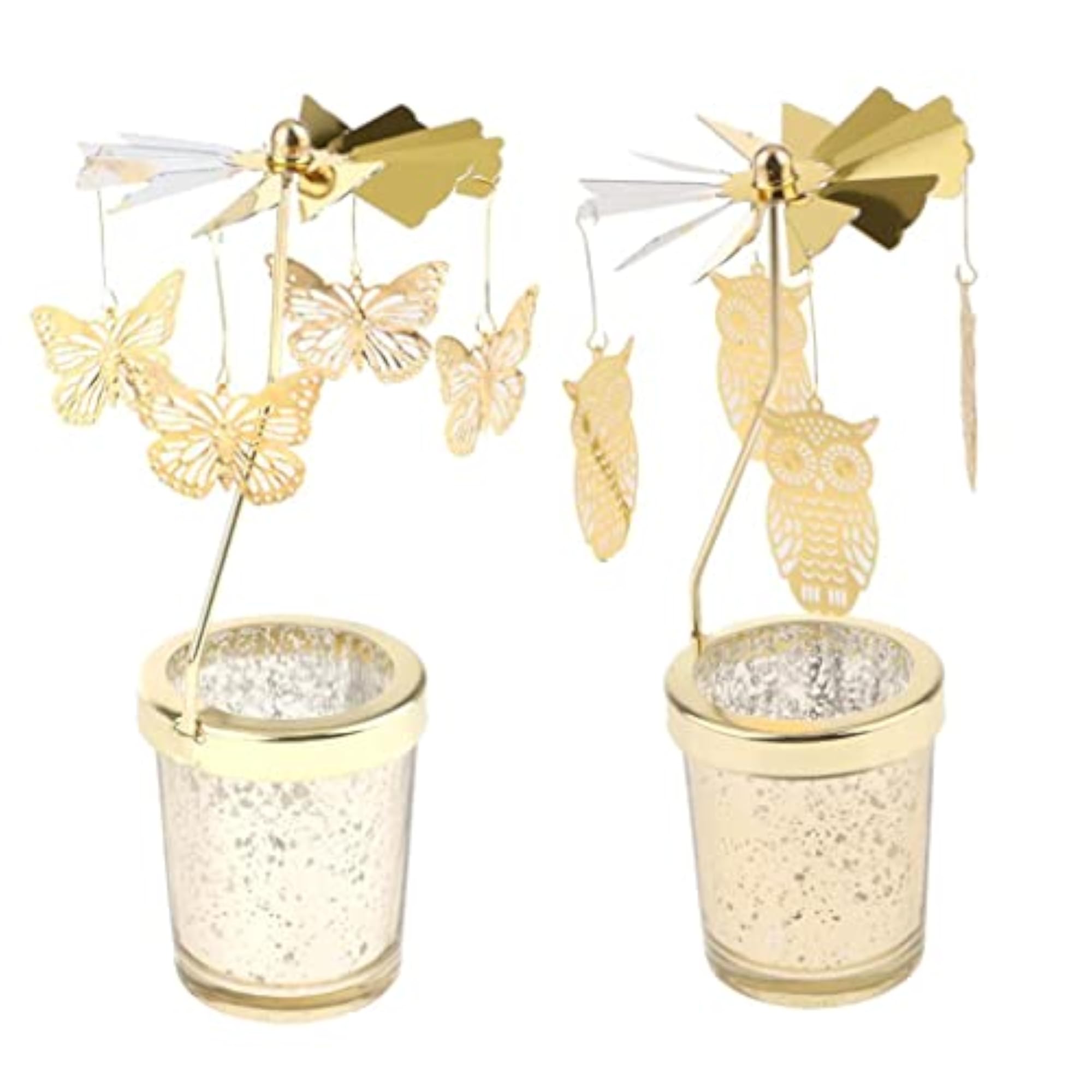 2pcs Romantic Rotating Candle Holder Stand