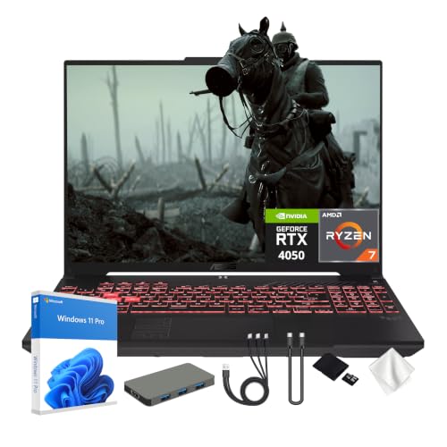 Image of ASUS TUF Gaming A16 16 inch WUXGA 144Hz Gaming Laptop, AMD Ryzen 7 170, 64GB DDR5, 3TB Storage (2TB SSD+1TB Docking Station Set), GeForce RTX 4050, RGB Backlit Keyboard, Wi-Fi 6, Win 11 Pro, Gray