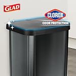 Glad Stainless Steel Step Trash Can with Clorox Odor Protection | Large Metal Kitchen Garbage Bin with Soft Close Lid, Foot Pedal and Waste Bag Roll Holder, 13 Gallon, Pewter - Image 3