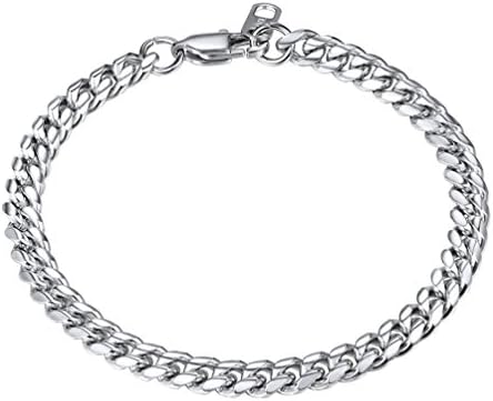 Chain Bracelet for Men Cuban Link Chains 6mm Bangle Brothers Gift Women Man Mens Jewelry Stainless Steel Bracelets