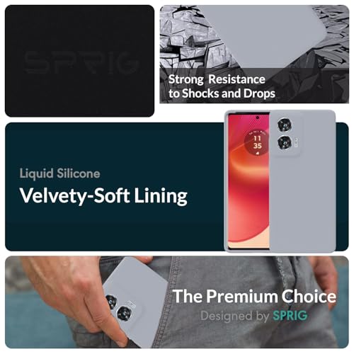 Image of SPRIG Compatible with Moto G96 Premium SilkTone Back Cover Drop Tested Shock Proof Mobile Case for Men, Women, Boys and Girls with Camera Protection (Blue Grey)