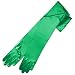 ZaZa Bridal 19.5" Long Shiny Stretch Satin Dress Gloves 12BL-Kelly Green