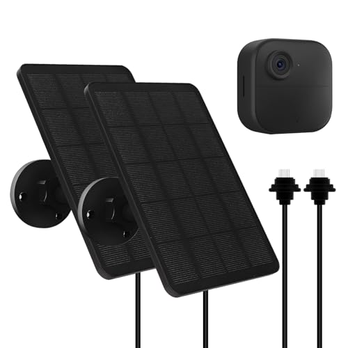 2 Pack Solar Panel for Blink Outdoor 4 (4th Gen) Camera 4W Solar Panels with USB-C Port Rubber Plug IP65 Waterproof 13.12Ft Cable