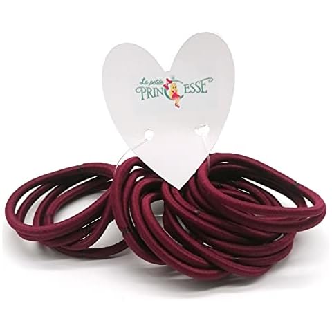 Set of 36 Maroon hair bobbles Thick 4 mm Elastic Hair Ties, School Uniform Elastic Bands Ponytail Holders Hair Band for Women Girls Hair Ties Cover