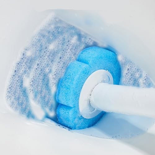YUKORT Nieuwste wandgemonteerde wegwerptoiletborstelreinigingsset met 24 wegwerptoiletborstelvullingen,Blauw,One Size - Image 3