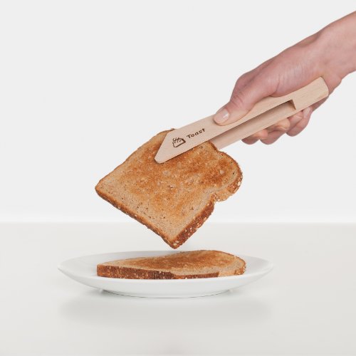 Redecker Untreated Beechwood Toast Tongs, Set Of 2, Non-Conductive Natural Material, Safely Retrieve And Serve Toast, 7 Inches, Made In Slovenia #TOP3