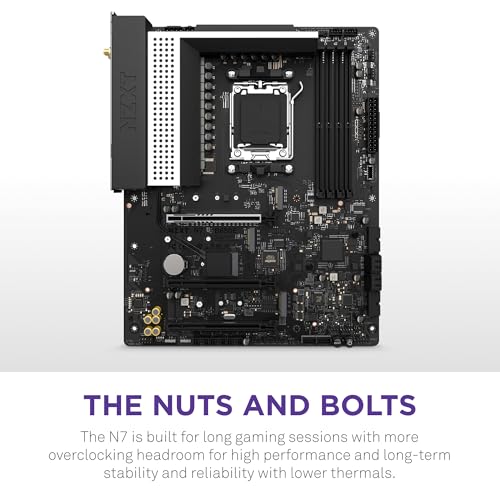 Image of NZXT N7 B650E - AMD B650 Chipset - Supports AMD Ryzen 9000 8000 & 7000 Series CPUs (Socket AM5) - ATX Gaming Motherboard - Integrated Rear I /O Shield - DDR5 - Wi-Fi 6E - White