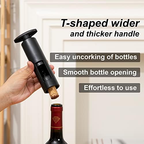 Corkscrew 4 in 1 Set with Foil Cutter and T-Shaped Manual Wine Opener and Wine Decanter and Wine Corks Keep Fresh