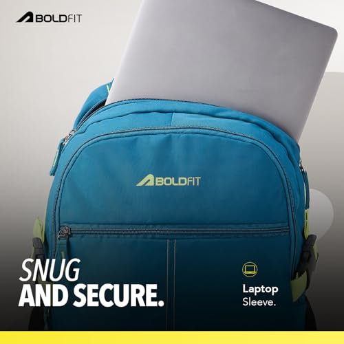 Image of Boldfit Laptop Backpack for Men & Women Premium Stylish Bags Ideal College Bag, Office Backpack & Travel Bag Water-Resistant with Bottle Holder