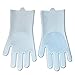 Produktbild SHUHAO Silikon-Handschuhe, Silikon Abwasch Handschuhe, wiederverwendbares Silikon Pinsel Scrubber Handschuhe aus Gummi hitzebeständig Ideal für Küche Badezimmer Reinigung,Blau