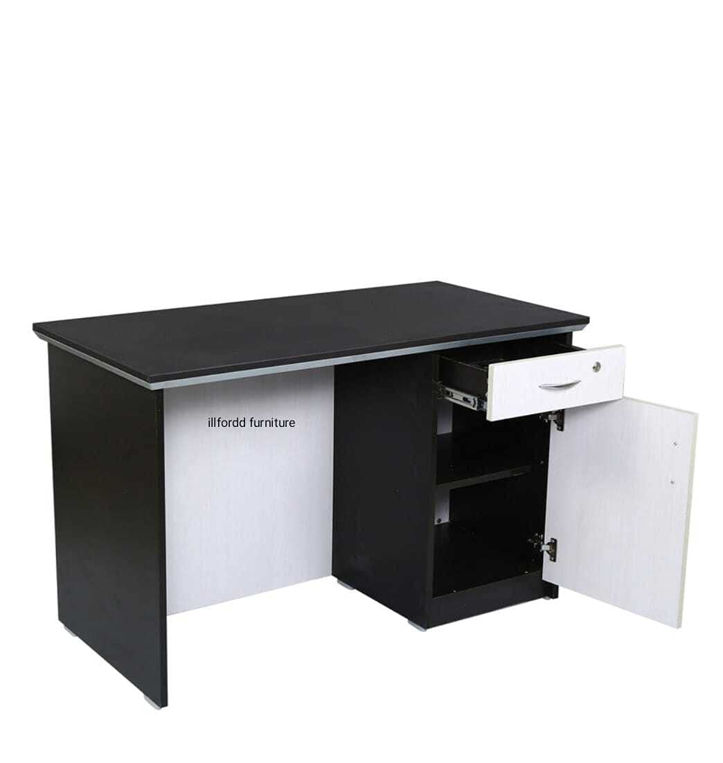 illfordd furniture Office Table/Study Table (Colour- White and Dark Brown)