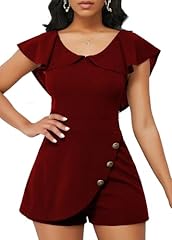 Burgundy Shorts Jumpsuit