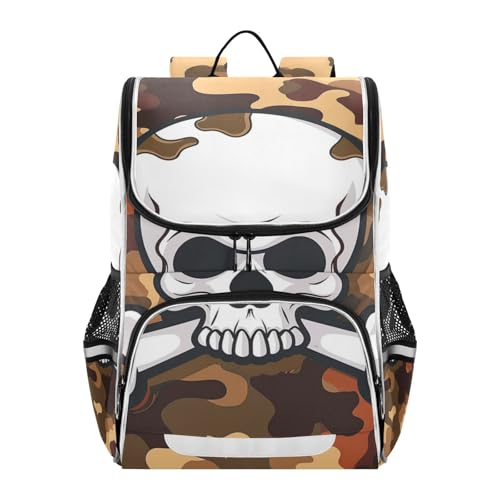 Mochila de viaje con huesos cruzados y calaveras para escapadas
