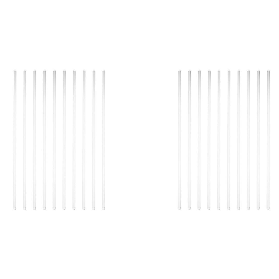 Bastoncini di vetro per mescolare, Bacchette for agitazione in vetro borosilicato da 20 pezzi Barre diritte trasparenti di varie dimensioni(10x200mm)