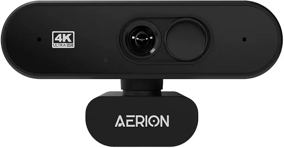 Aerion Webcam 4K Ultra HD VISUS 400 – Sensor IMX215, Lente Totalmente vidro 4G, 8,3 MP, Microfone Duplo com Cancelamento de Ruído, Foco Automático, Campo de Visão 82°, Tampa de Privacidade