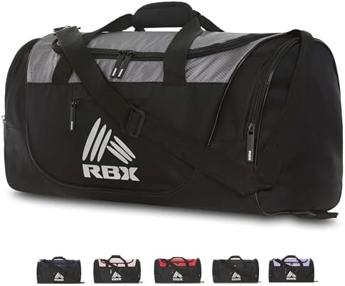 RBX Gym Bags for Men, Small Gym Bag for Women with Shoe Compartment, Duffle Bag for Travel, Sports Bag, Camping, Weekend, Carry On, Overnight Duffel Bag for Women with Shoulder Strap