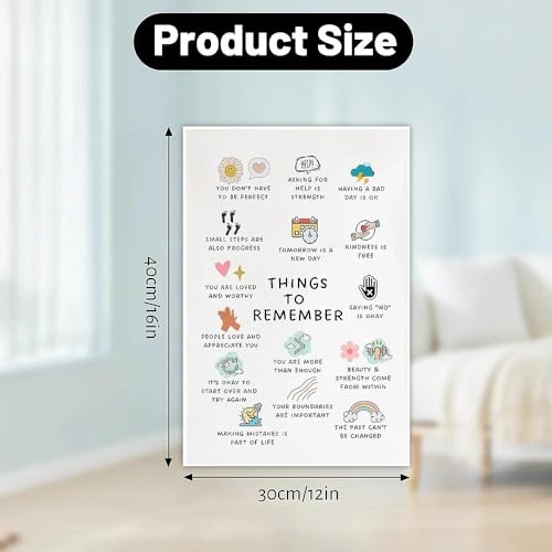 Vexilon Positive Affirmation Poster, Care Mental Health Poster Canvas Print, Inspirational Quotes for Walls Psychologists, Social Workers Counseling Office and Home Decor