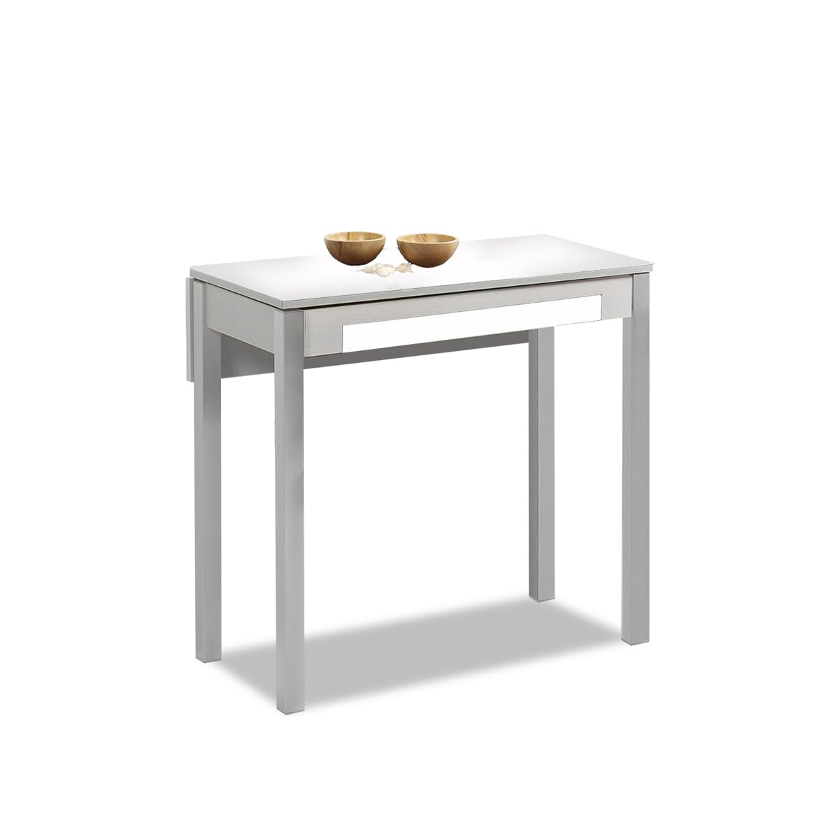 ASTIMESA Mesa de Cocina, Metal, Blanco, 90x50cm-extendida 90x70 cms