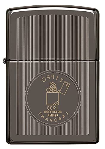 Zippo Windproof Lighter, Founder's Day Design, Black Ice, Laser Two-Tone, Refillable, Reusable, Windproof Design - Image 2