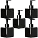 Youngever 5 Pack Black Plastic Square Pump Bottles, Refillable Plastic Pump Bottles for Dispensing Lotions, Shampoos and More (8 Ounce)