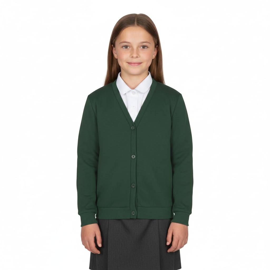 A2z 4 Kids Girls Green Club Scouts School Uniform - Uf Cardigan 3-4