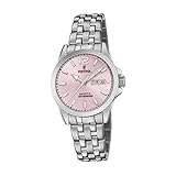 Roségoldenes Ziffernblatt mit silbernen Ziffern