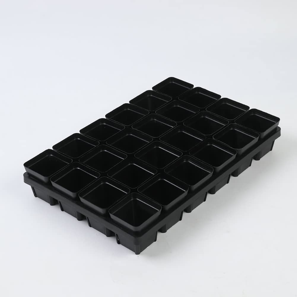 50 Anzuchttöpfe Quadratisch – 7x6,5x5 Cm, Kunststoff, Mit Drainagelöchern Für Samen & Stecklinge