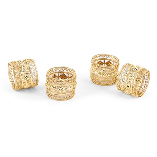 FINGERCRAFT Napkin Rings, Decorative Napkin Holder, Set of 4 Flower Lace by FINGERCRAFT - Used condition - Image 2