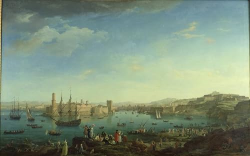 Impression Sur Toile L'Entrée du Port de Marseille Vernet Peinture Premium