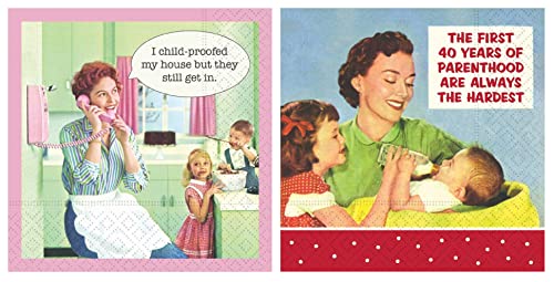 Set Of 40 Paper 3-Ply Beverage Funny Cocktail Napkins For Women Snarky Parenting Bundle (2 Packs Of 20-Count Each) #TOP3
