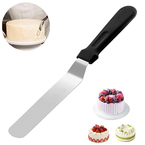 6 Inch Cake Spatula, Angled Palette, Small Baking Accessories, Angled Palette Cake, Spreader for Cake Decoration, Frosting, for Cakes for Household, Bakery or Kitchen
