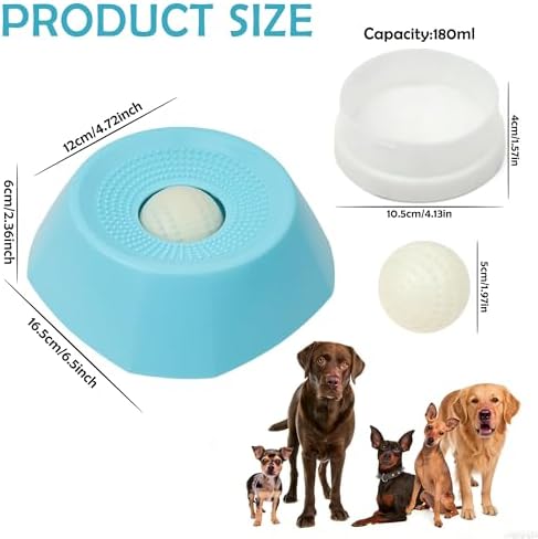 Dog Lick Bowl Roller Ball, Slow Feeder Bowl for Small Dogs Cats - 2