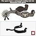 lesolar Western Antique Spurs for Horse Riding - Hand-Engraved Low Carbon Steel Spurs with Brass Accents, 75-78mm Adjustable Gear Design, Secure Copper Buckle