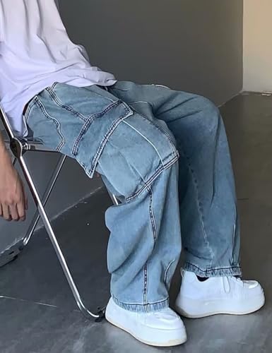 Y2k Baggy Cargo Jeans Vintage Hip Hip Causal Loose Denim Pants Vintage Skateboard Pants2