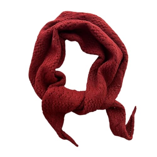 Knit Triangle Scarf for Women Small Crochet Head Scarf Neckerchief Cottagecore Old Money Aesthetic Accessories