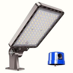 240W LED Parking Lot Light Dusk to Dawn Photocell 5000K Commercial Outdoor Area Light IP65 Waterproof 100-277V 36000LM Wall Mount