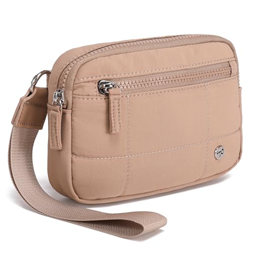 Image of Haytijoe Small Wristlet Wallets for Women Valentines Day Gifts RFID Blocking Travel Wallet Quilted Nylon Phone Purse