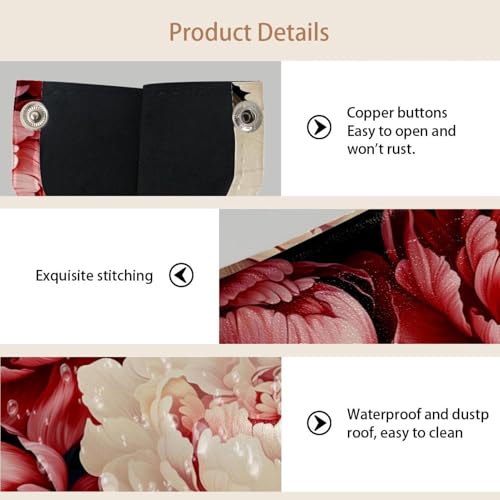 Boîte à mouchoirs pivoine contre le désordre : lot de 2 distributeurs élégants de bureau - 4