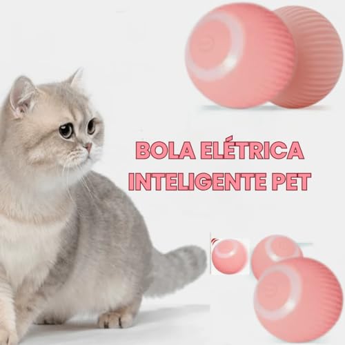 Bolinha Inteligente para Caes e Gatos Rosa, Ideal para Divertir e Interagir Pet