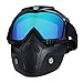 GGBuy Bullet Fight Motocross Masque amovible anti-brouillard de casque de moto chaud avec filtre de bouche r&eacute glable et sangle antid&eacute rapante vintage coloré