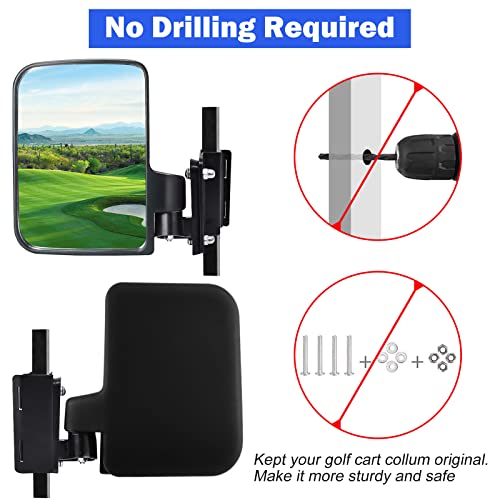 Ilskw Golf Cart Side Mirror & Clip Bundle Set Left/Right With Led Arrow Direction Signal Light Golf Cart Rear View For Ezgo Clubcar Yamaha Diy Parts Add-On Accessories #TOP3