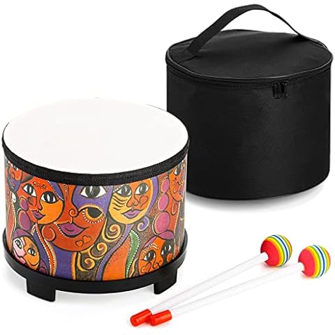 Tosnail 20,3 cm Boden-Tom-Trommel mit Aufbewahrungstasche und Schlägeln Cover