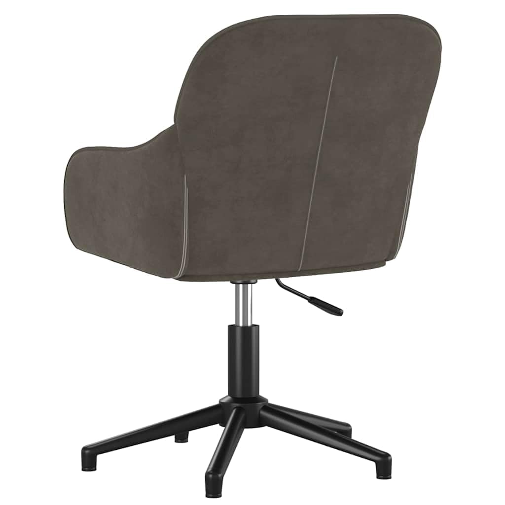 Silla de oficina giratoria gris oscuro terciopelo