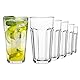 TREND FOR HOME Cocktailgläser Groß Trinkglas Caipirinha Gläser | 630 ml| Set von 6 | Cocktail Highball Wasser Glässerset XXL Tumblers Retro Design | Spülmaschinenfest | Kollektion Alva | Transparent