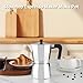 Mongdio Stovetop Espresso Maker Moka Pot, Stove Top Cuban Coffee Maker, Italian Greca Mocha Pot, 6 Espresso Cups, 10 oz - Silver