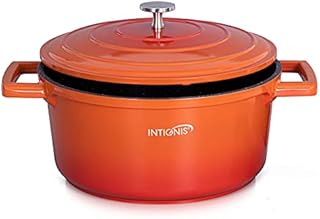 Non-Stick Casserole Dishes with Lids Oven Proof -28cm - 6.1 L Oven Dish, Stainless Steel Base - Induction - Lighter Than cast Iron Casserole Dish with lid (Orange, 28cm)