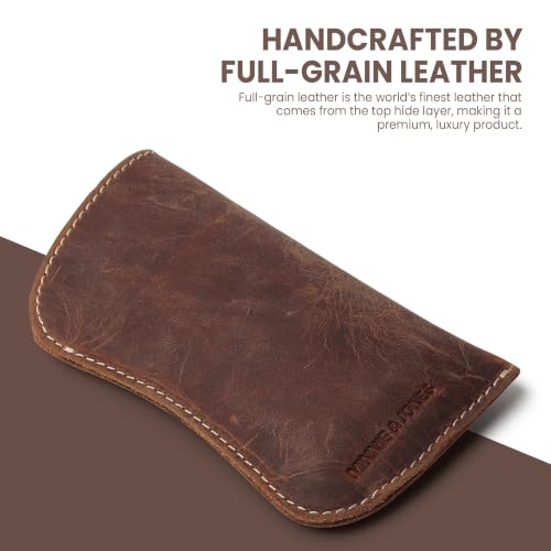 Image of MINNIE & JONES Handmade Full Grain Leather Sunglass Case | Soft Leather Glasses Cover & Spectacle Case for Men & Women | Premium Leather Eyeglass Pouch | Specs Cover for Travel