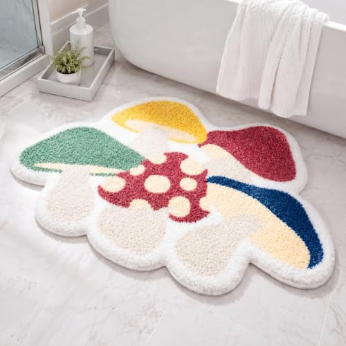 Tinideya 32'x20' Cute Mushroom Bath Rug Mushroom...