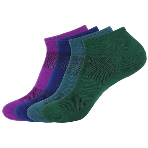 Image of BambooMN Men and Women's Rayon from Bamboo Low Cut Ankle Socks for Sports, Work and Everyday Wear - 4 Pairs - Unisex Sizing